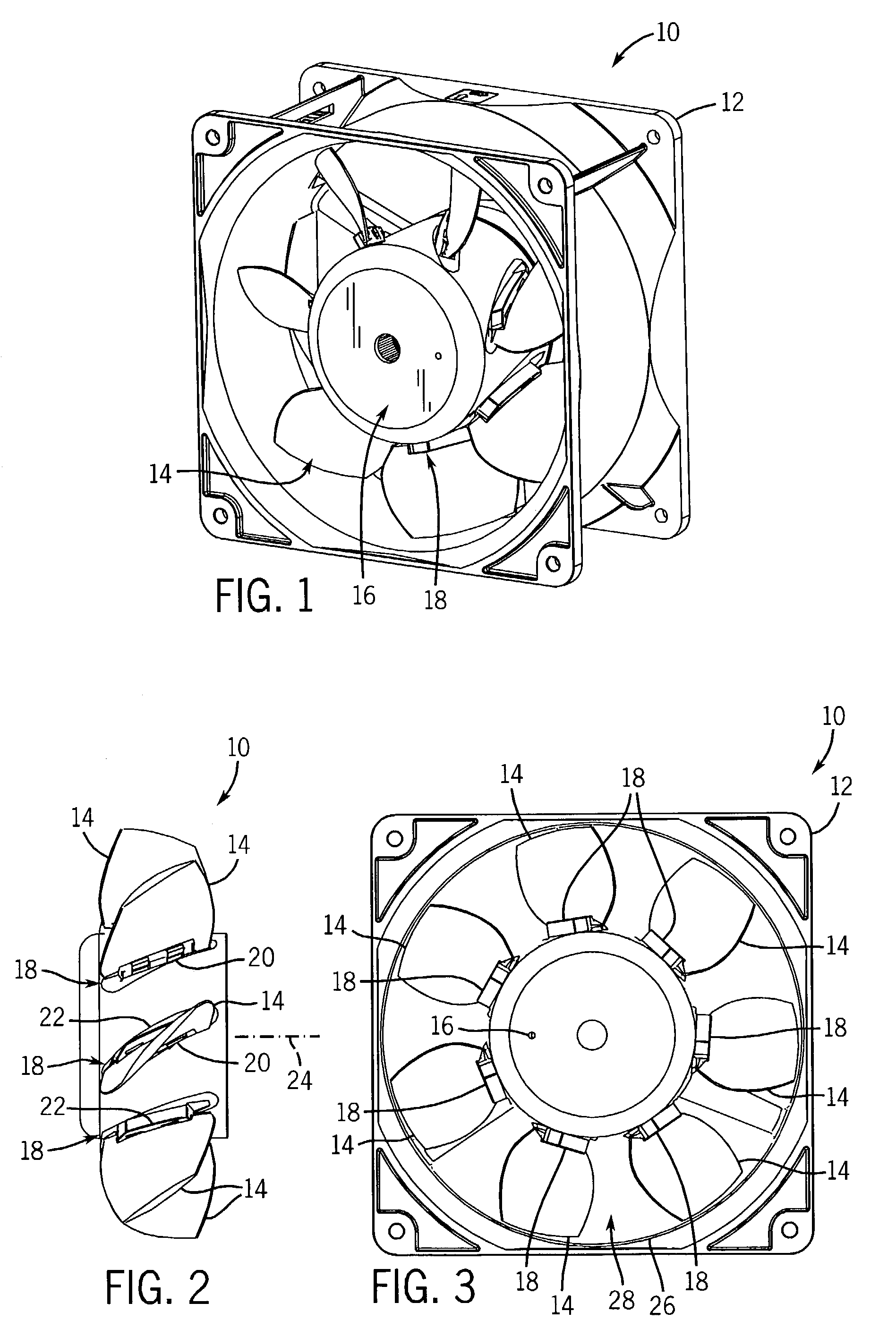 Collapsible fan and system and method incorporating same