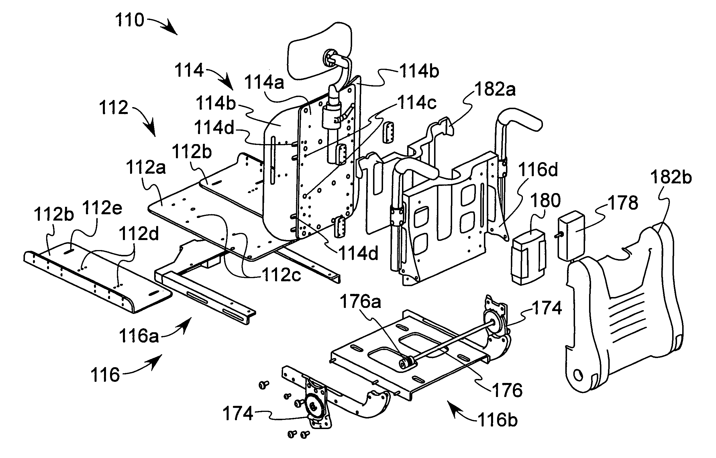 Seat assembly for wheelchair