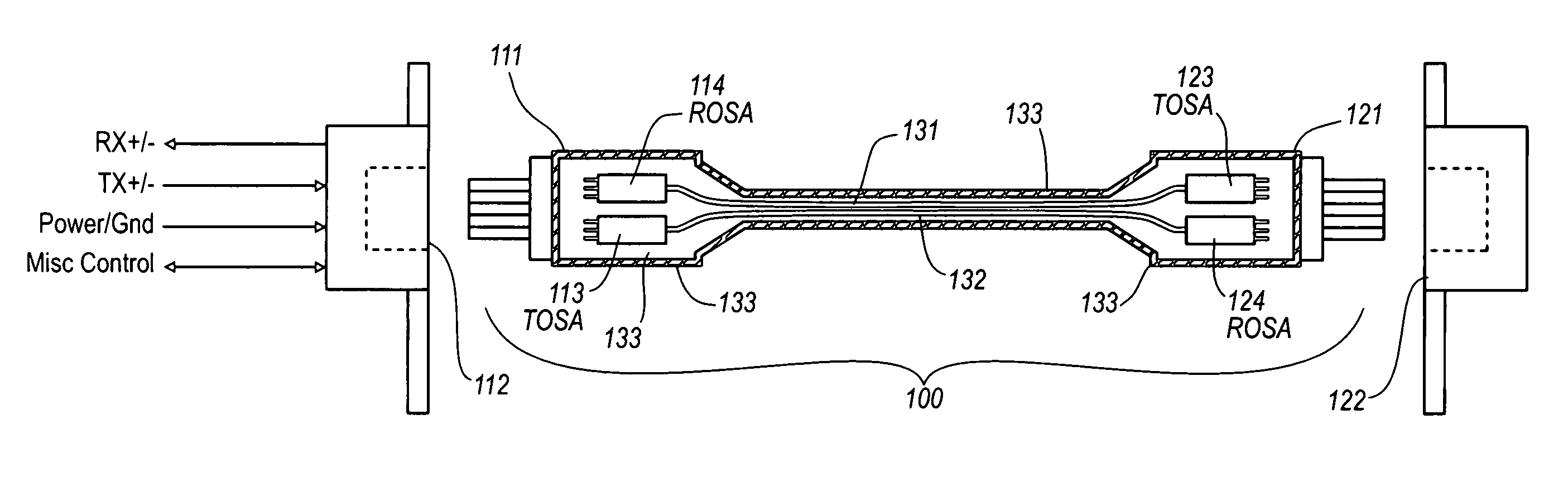 Active optical cable with electrical connector