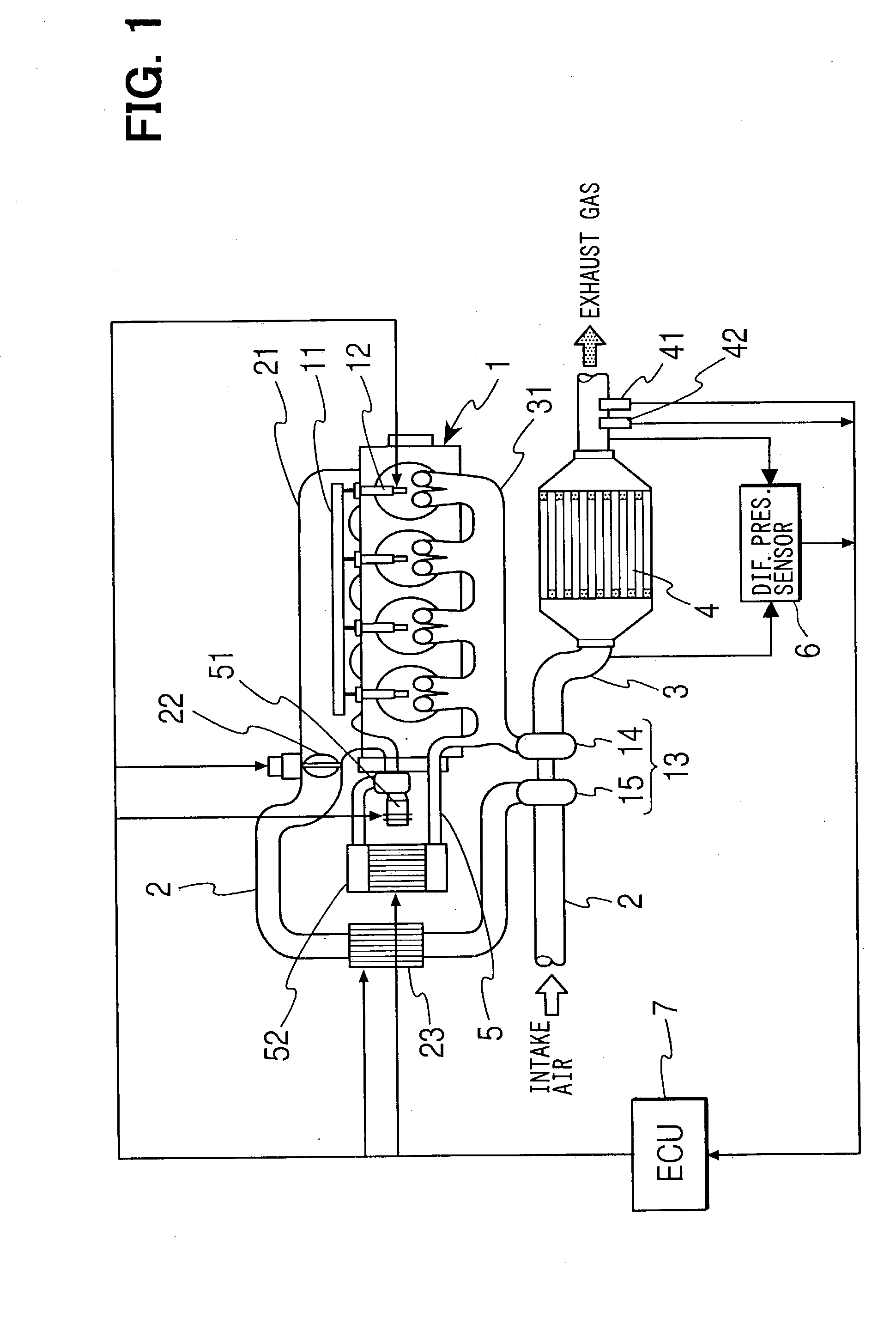 Exhaust gas filtering system having particulate filter for internal combustion engine