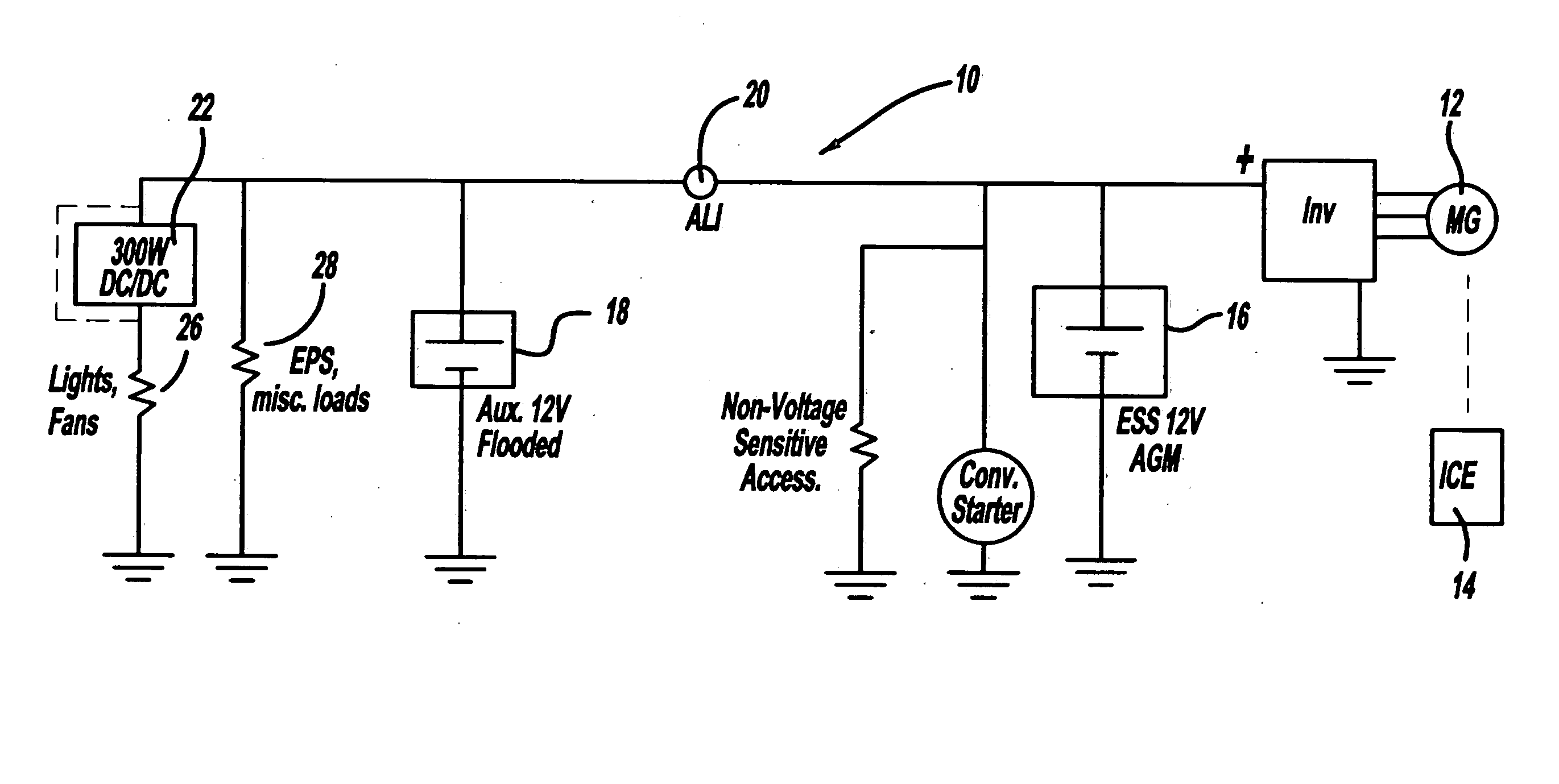 Electric power control system for a hybrid vehicle