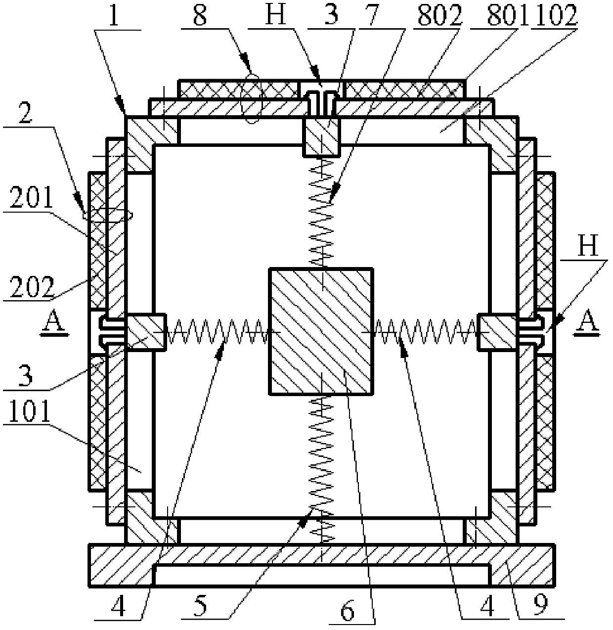 Piezoelectric type omni-directional vibrating energy recovery device