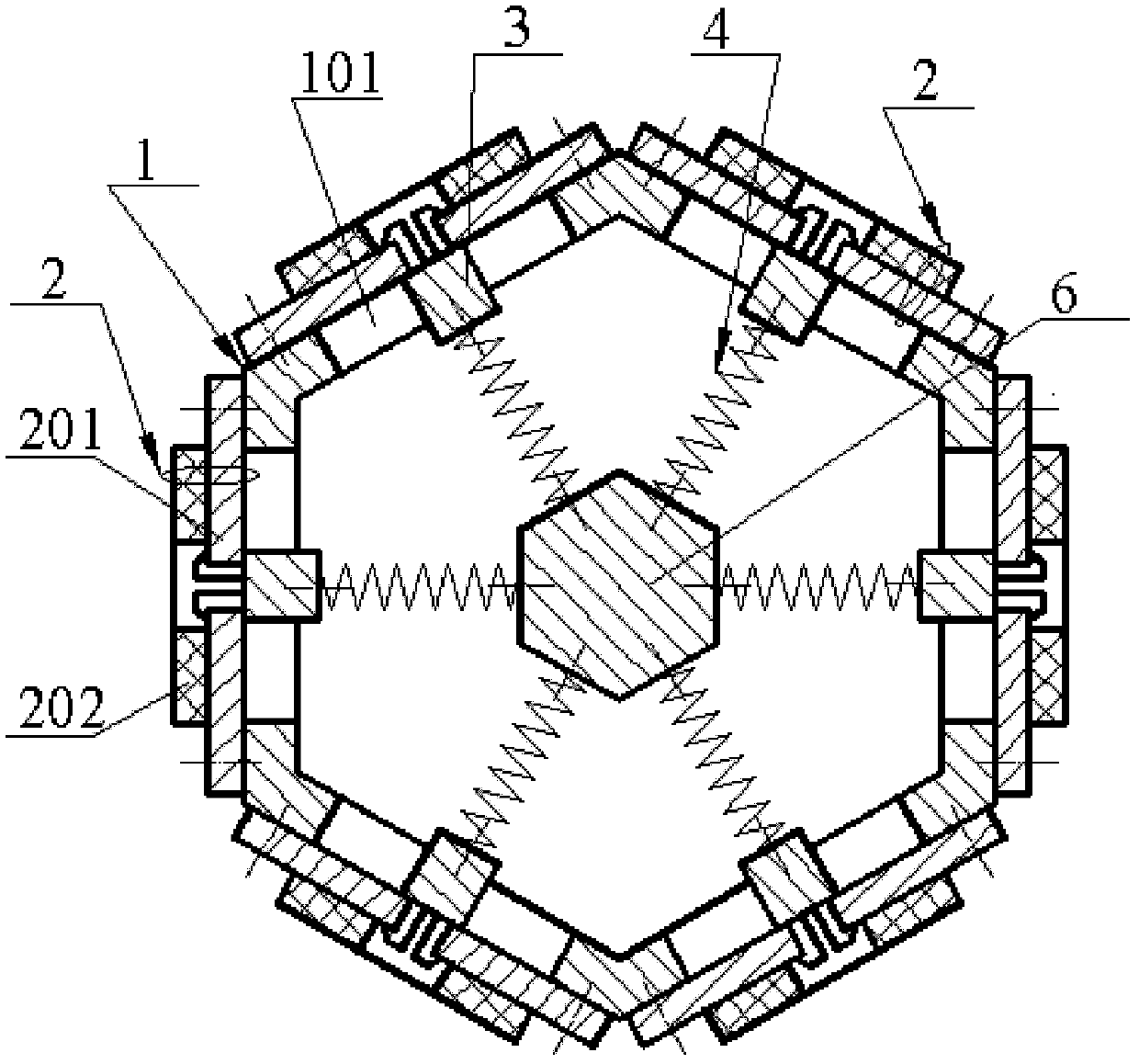 Piezoelectric type omni-directional vibrating energy recovery device