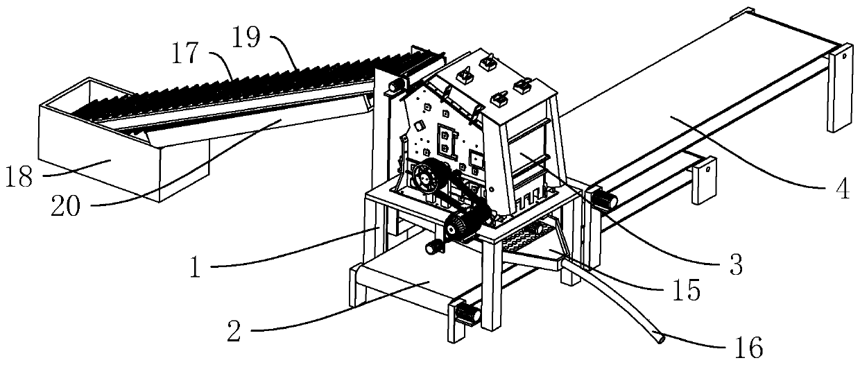 Feeding device of brick making machine