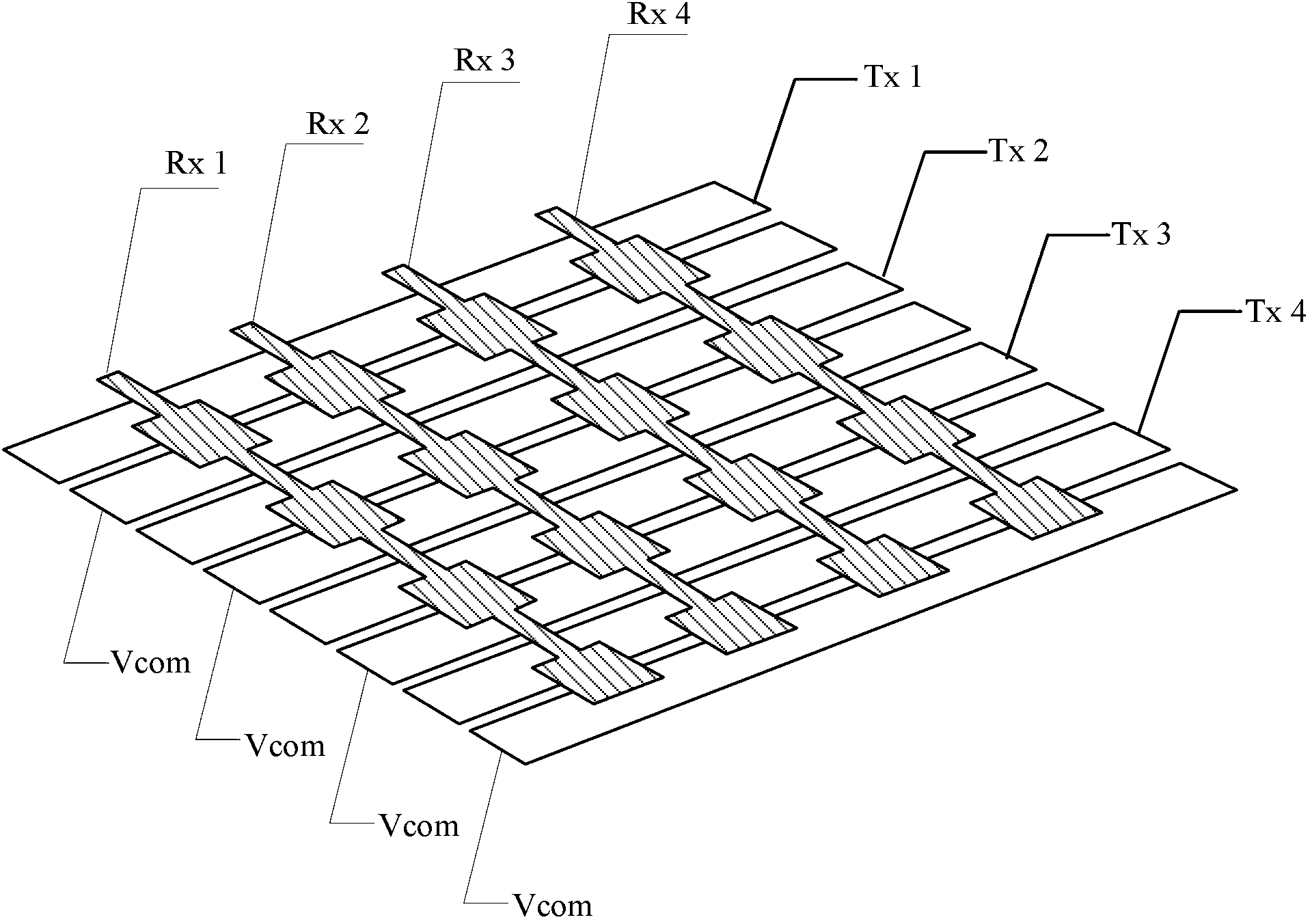 Capacitance embedded touch screen, driving method and display device thereof