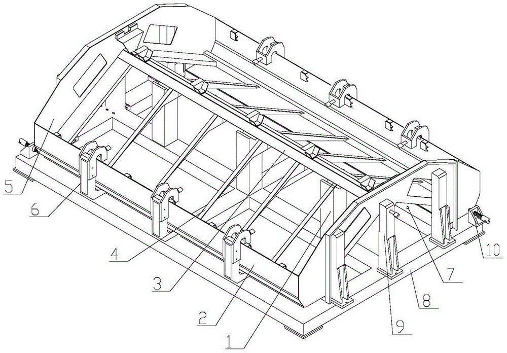 Diesel locomotive cooling chamber steel structure assembly equipment and manufacturing method thereof