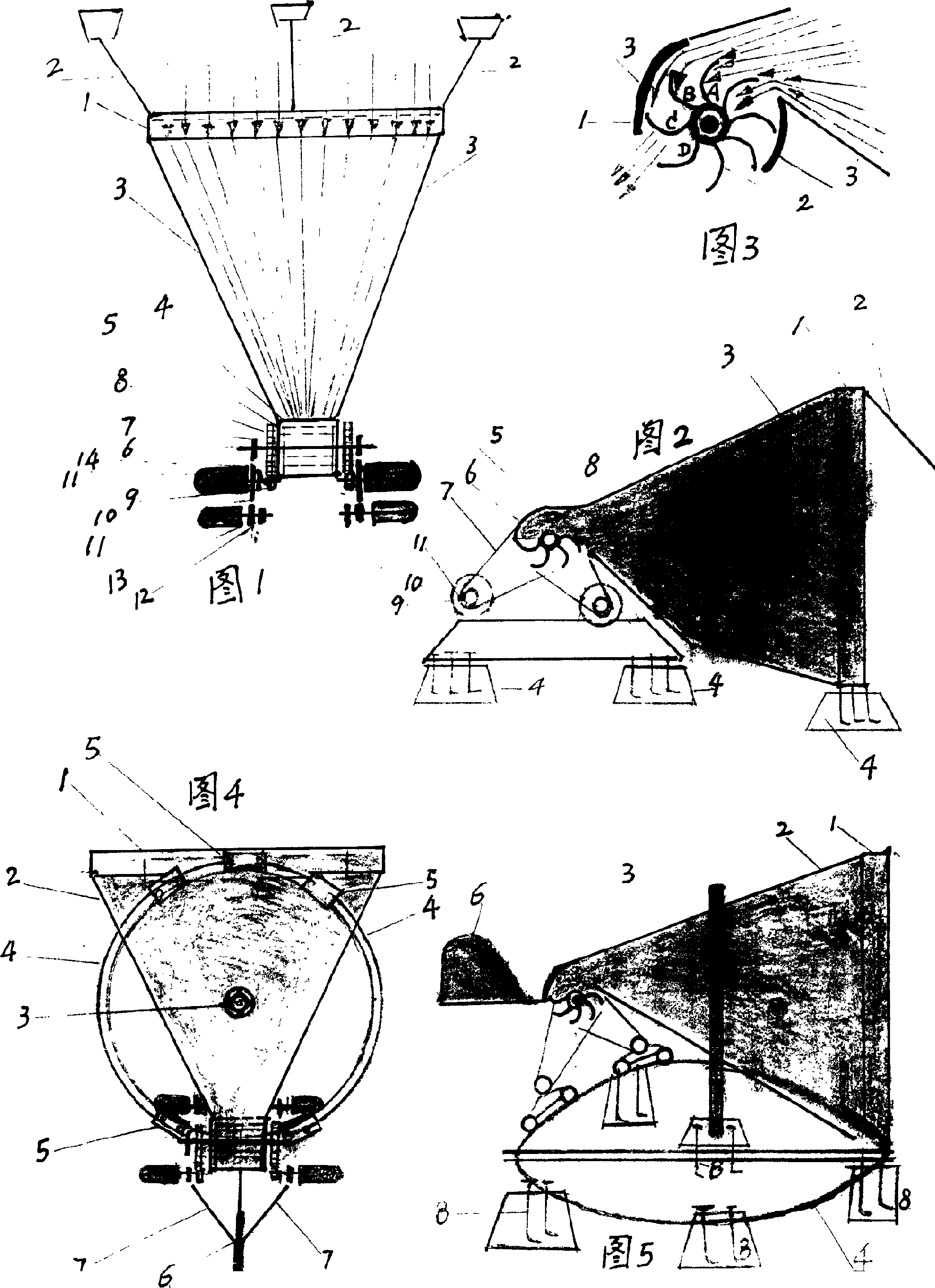 Bucket type wind force generator set with wide wind converying mouth