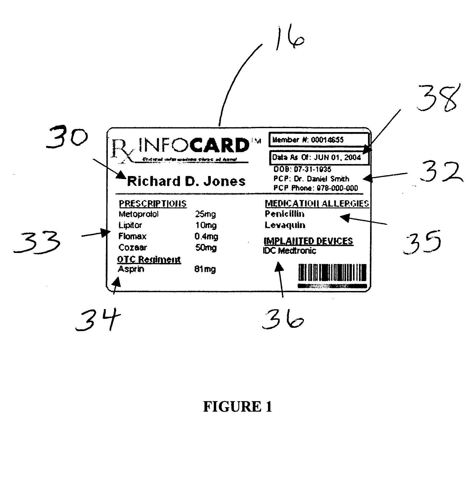 Medical information card and system and method for using same