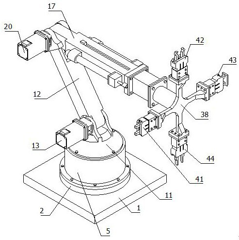 Multi-clamping-jaw automatic switching system for mechanical arm