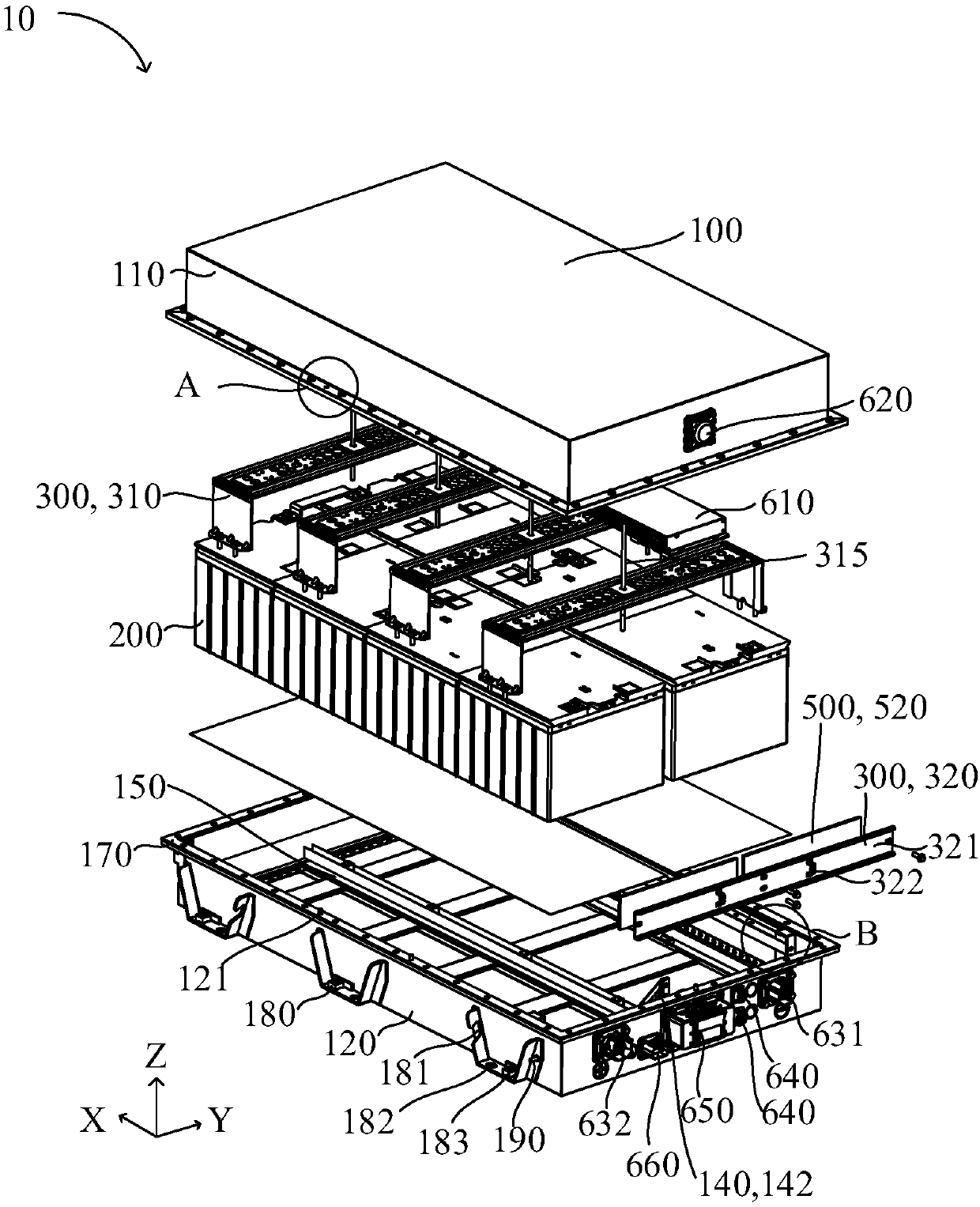 Power battery box having end plate-free battery modules