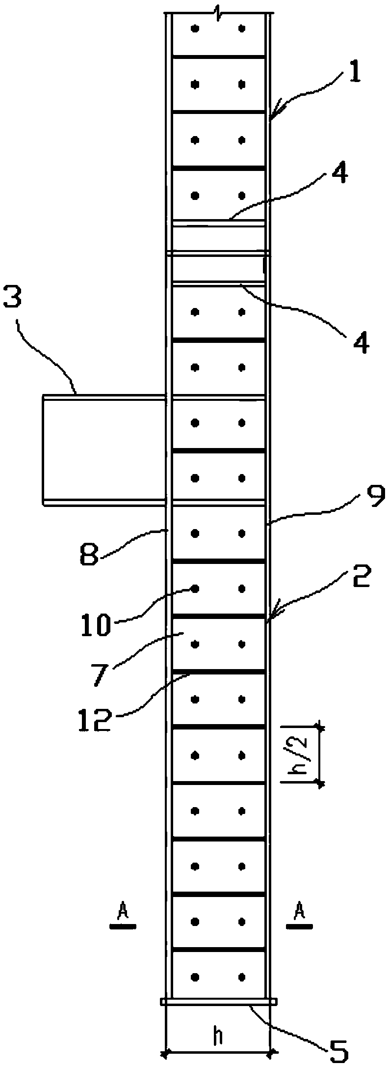 Prefabricated supporting column based on H-shaped steel and construction method of prefabricated supporting column