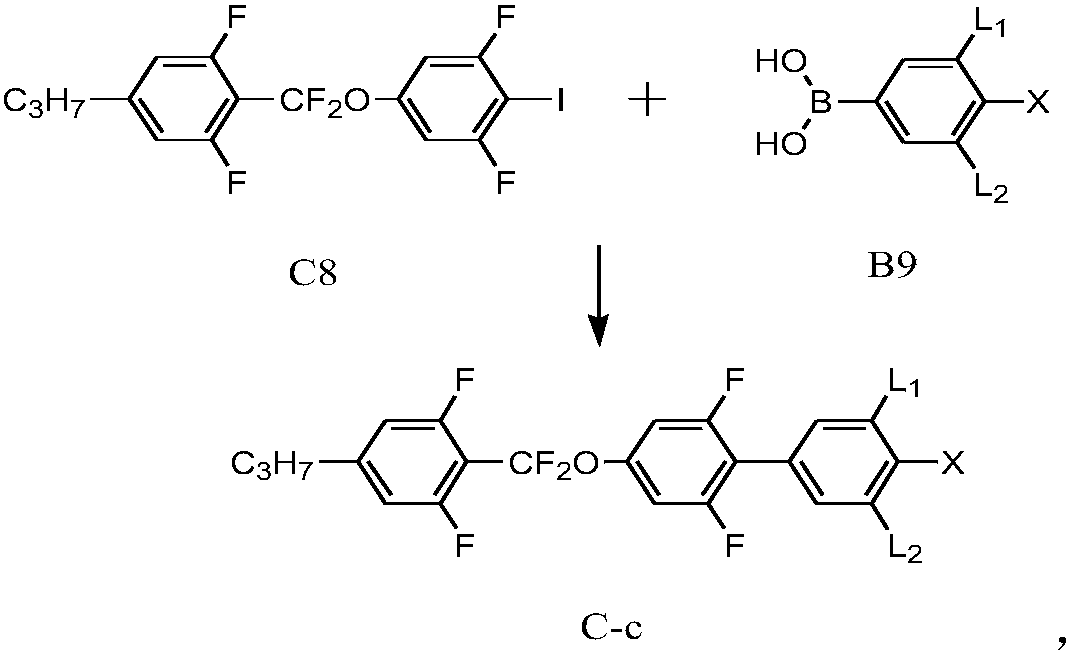 Fluorine-containing liquid crystal containing difluoromethoxy bridge and polyfluorobiphenyl group and composition thereof