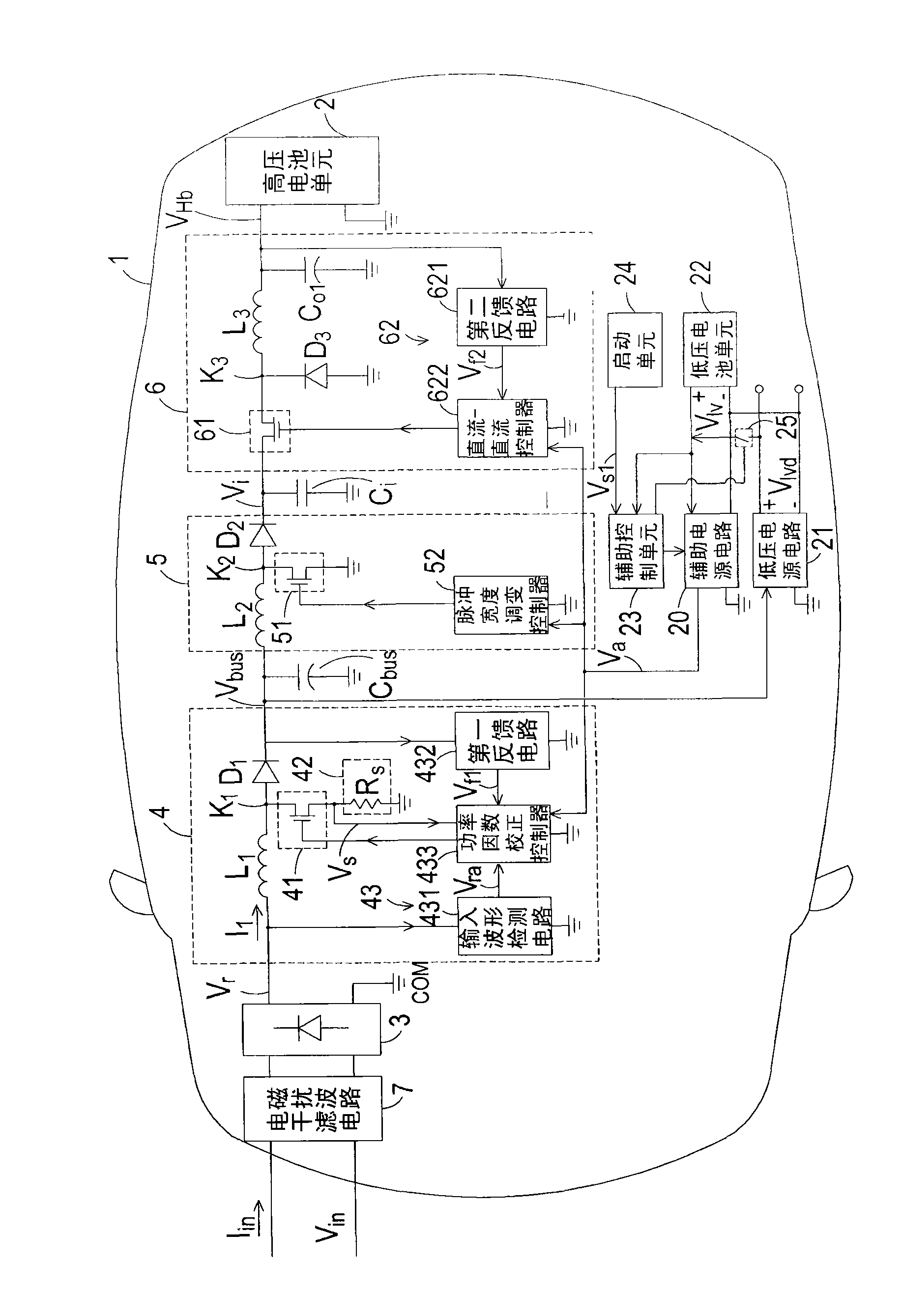 High-voltage battery charge system and charger therefor