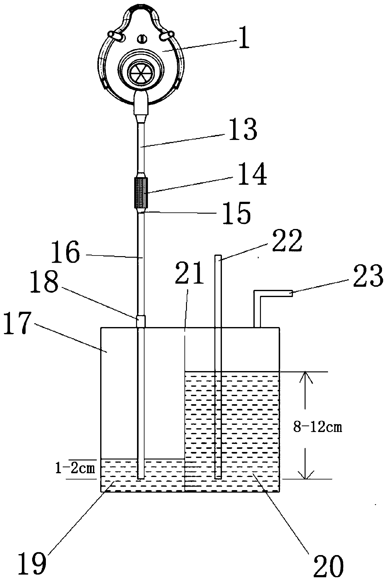 Negative pressure mask for endoscopic examination and adsorption filtering device