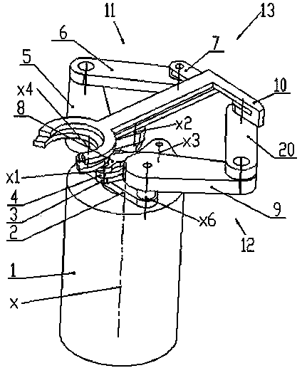 Planar articulated robot arm mechanism