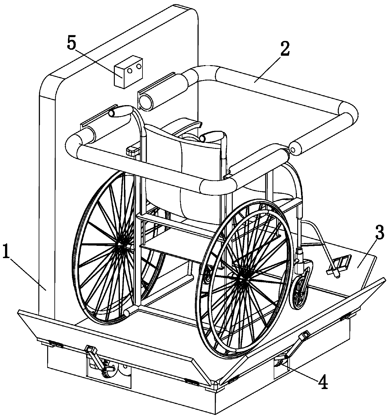 A disabled elevator capable of automatically opening platform pedals