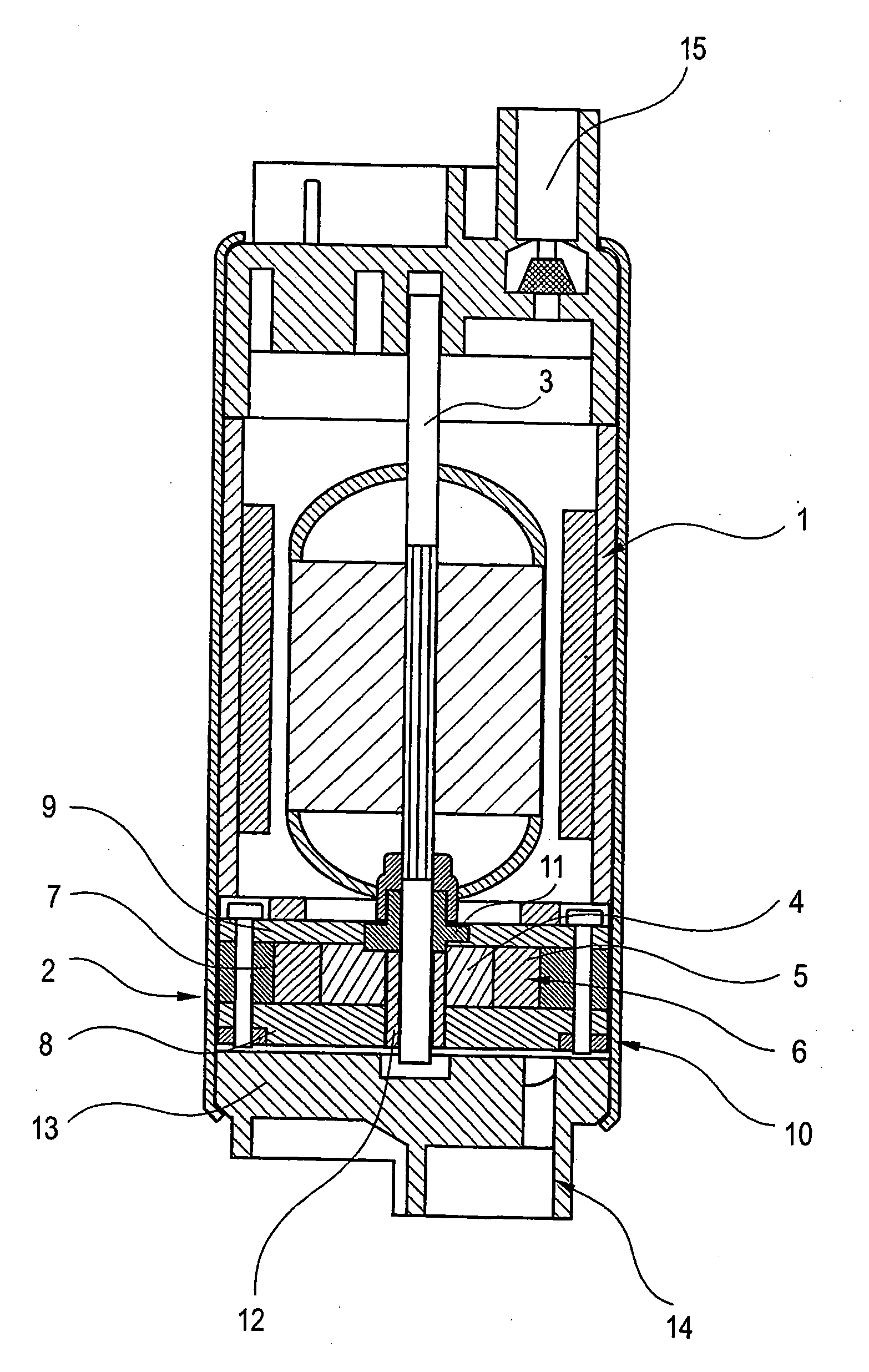 Internal gear-wheel pump comprising reinforced channels