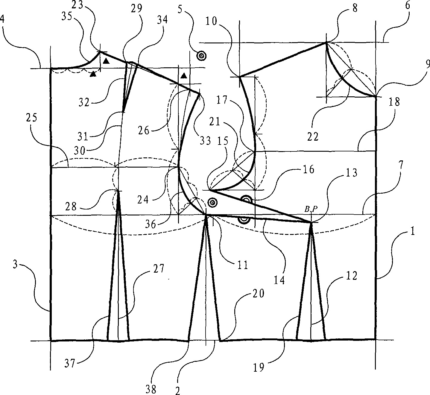 Structure design method for suit-dress pattern