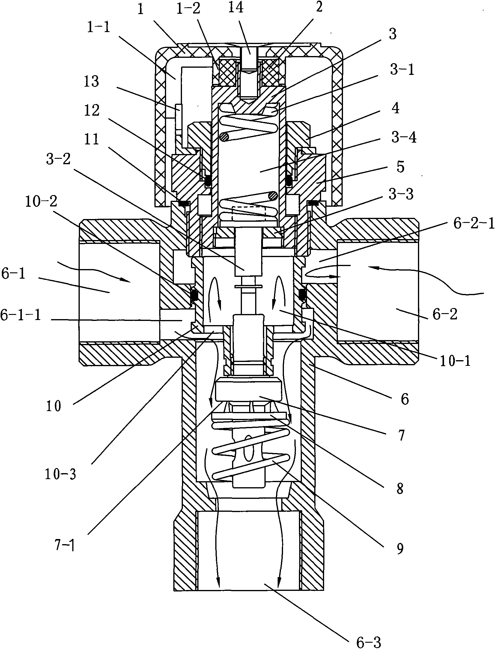Automatic constant-temperature water mixing valve