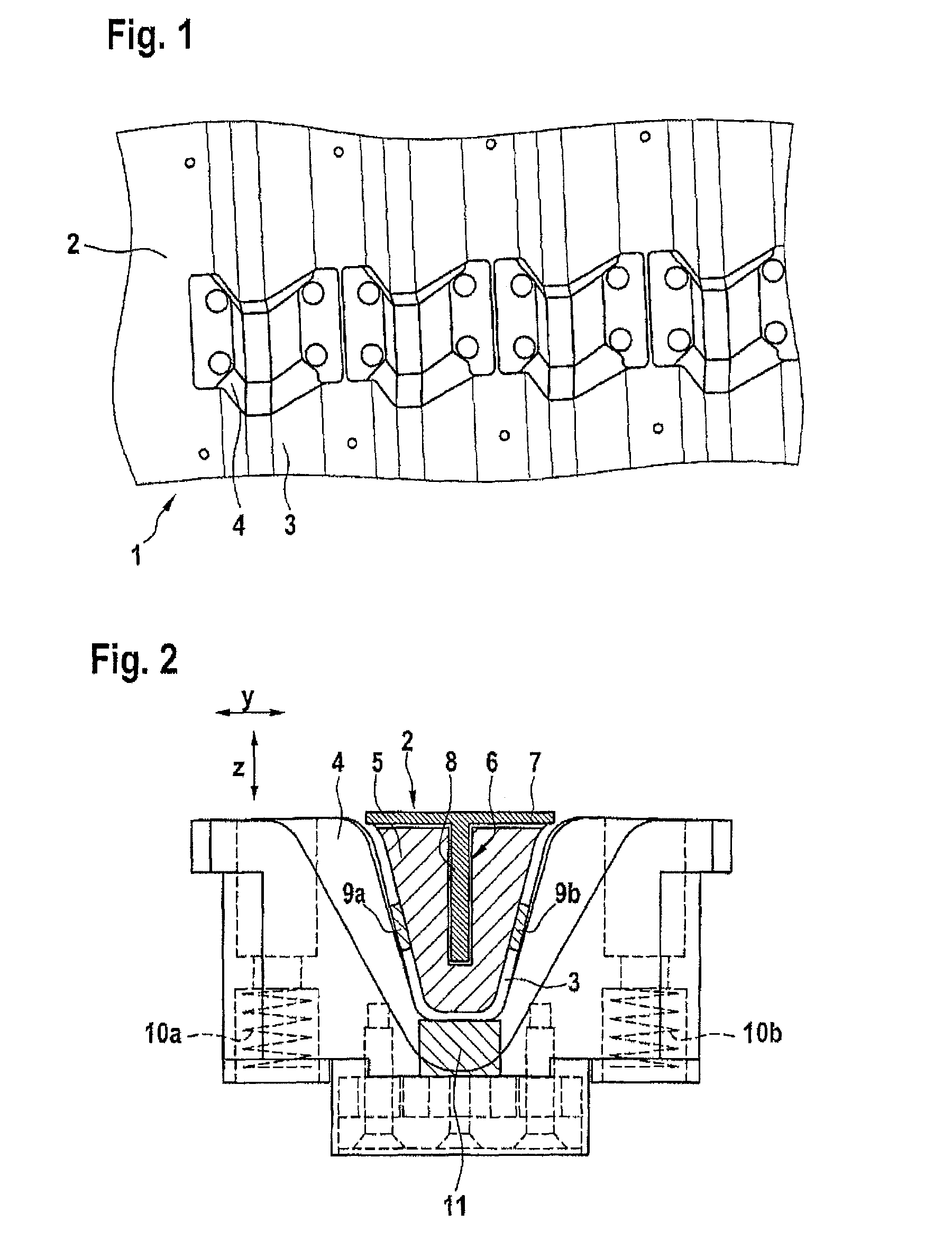 Apparatus for the production of an aircraft fuselage shell consisting of a fibre composite