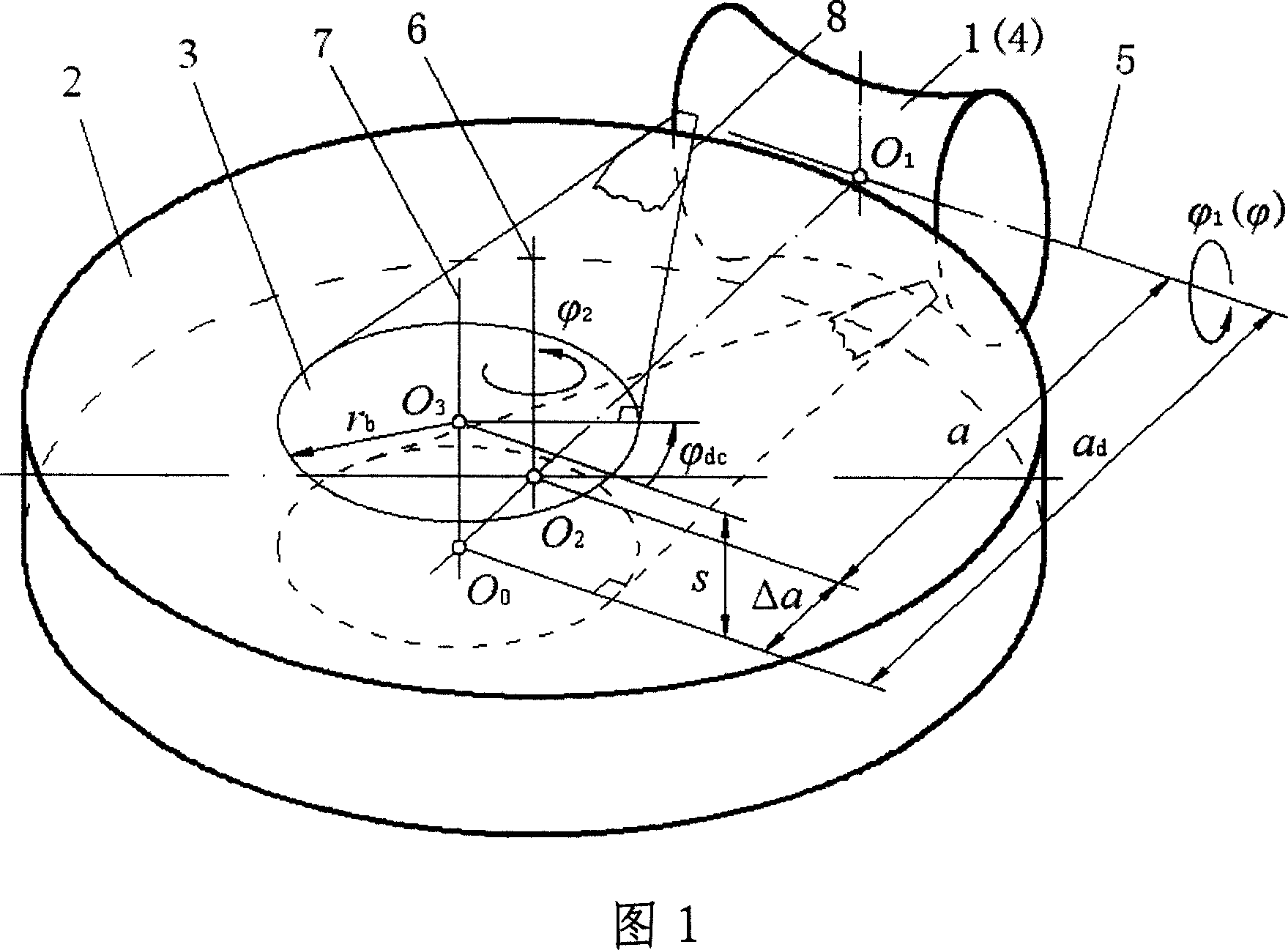 Two freedom degree straight line ring surface worm transmission and method for manufacturing same
