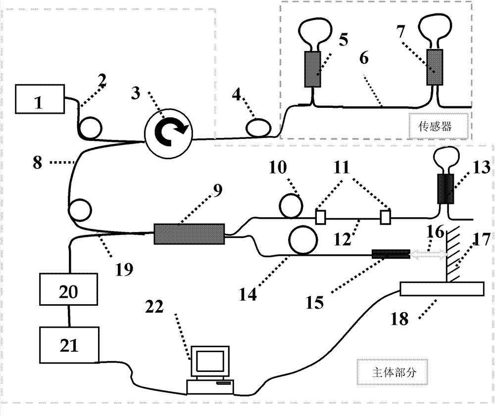 Quasi-distributed white light interference strain sensing system based on optical fiber full-spectrum reflectors with adjustable splitting ratios