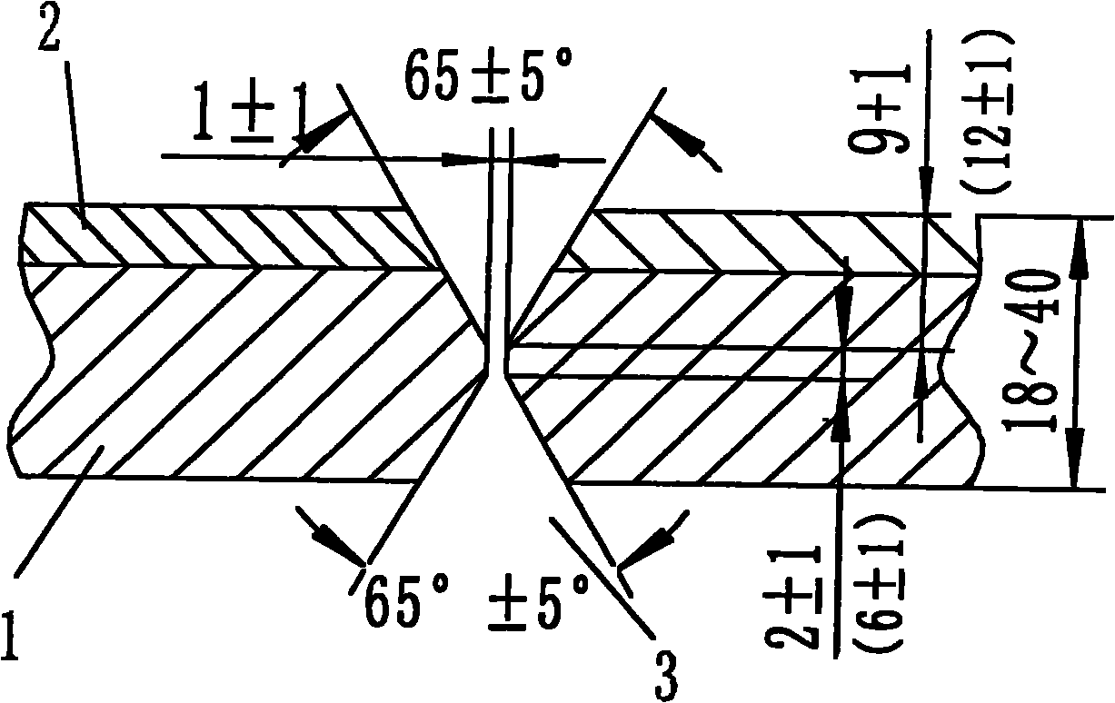 Submerged-arc welding process of stainless steel composite steel plate