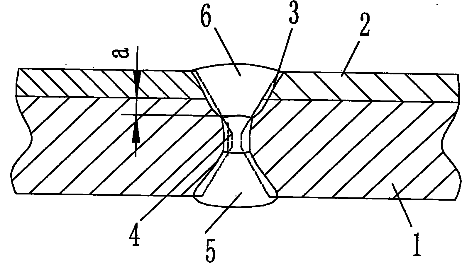 Submerged-arc welding process of stainless steel composite steel plate