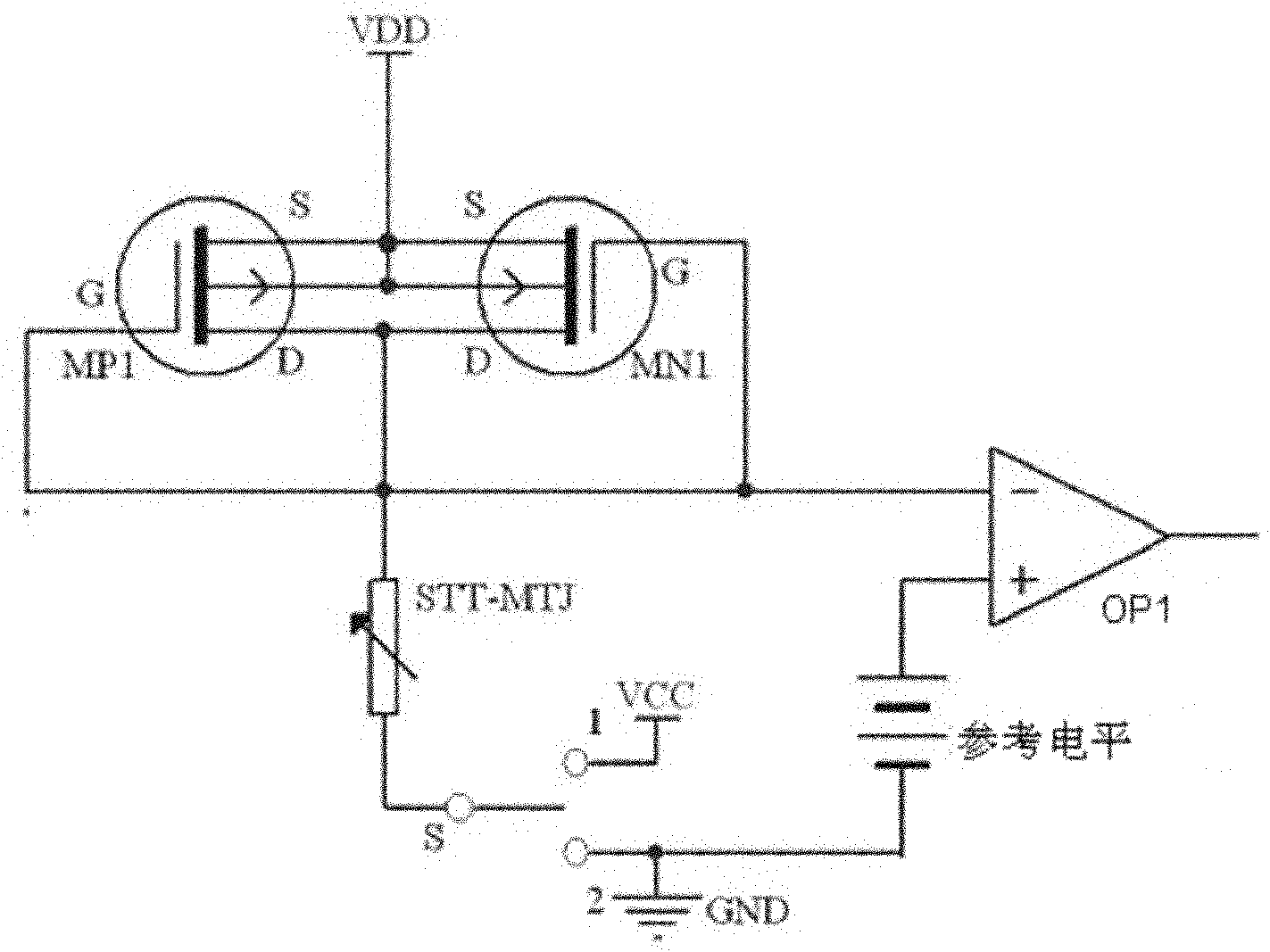 Temperature sensor based on magnetic tunnel junction component