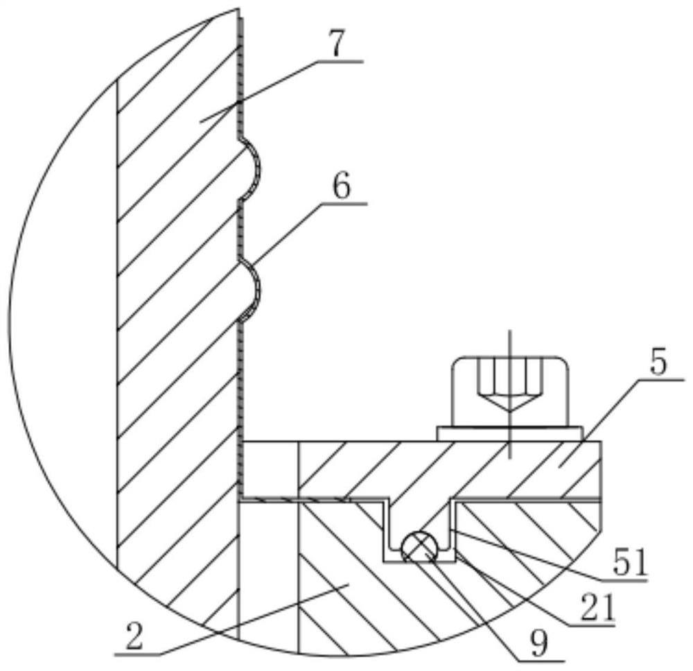 Sealing device of underwater test force measuring balance and use method of sealing device