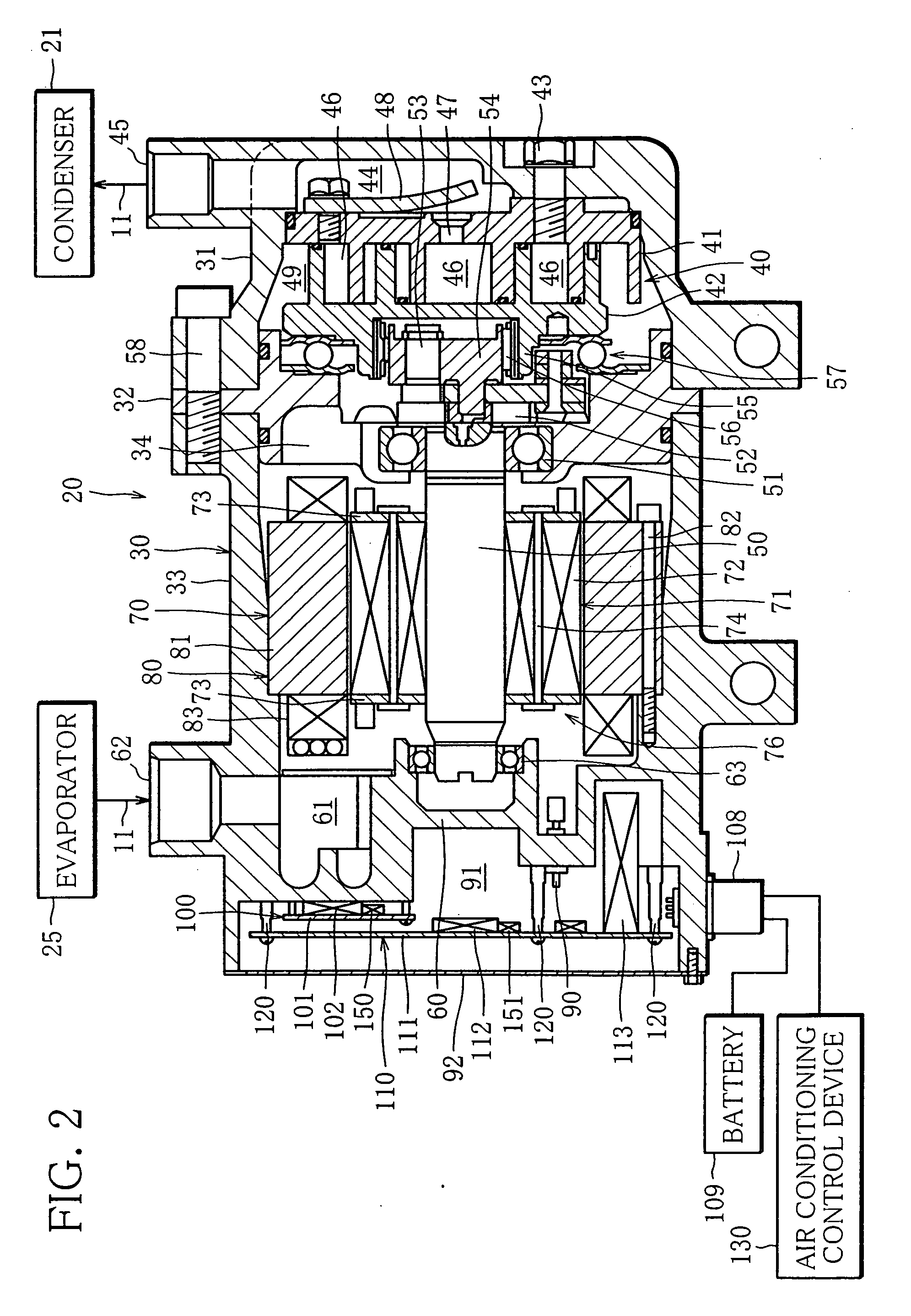 Electric Compressor and Air Conditioning System for vehicle, Using the Electric Compressor