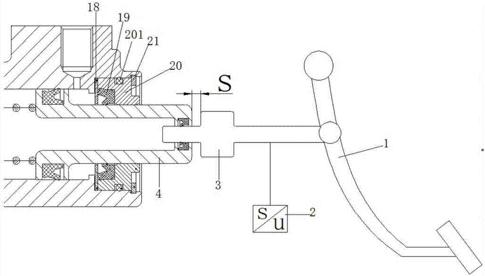 Double-cylinder braking master cylinder system provided with pedal sensing simulator