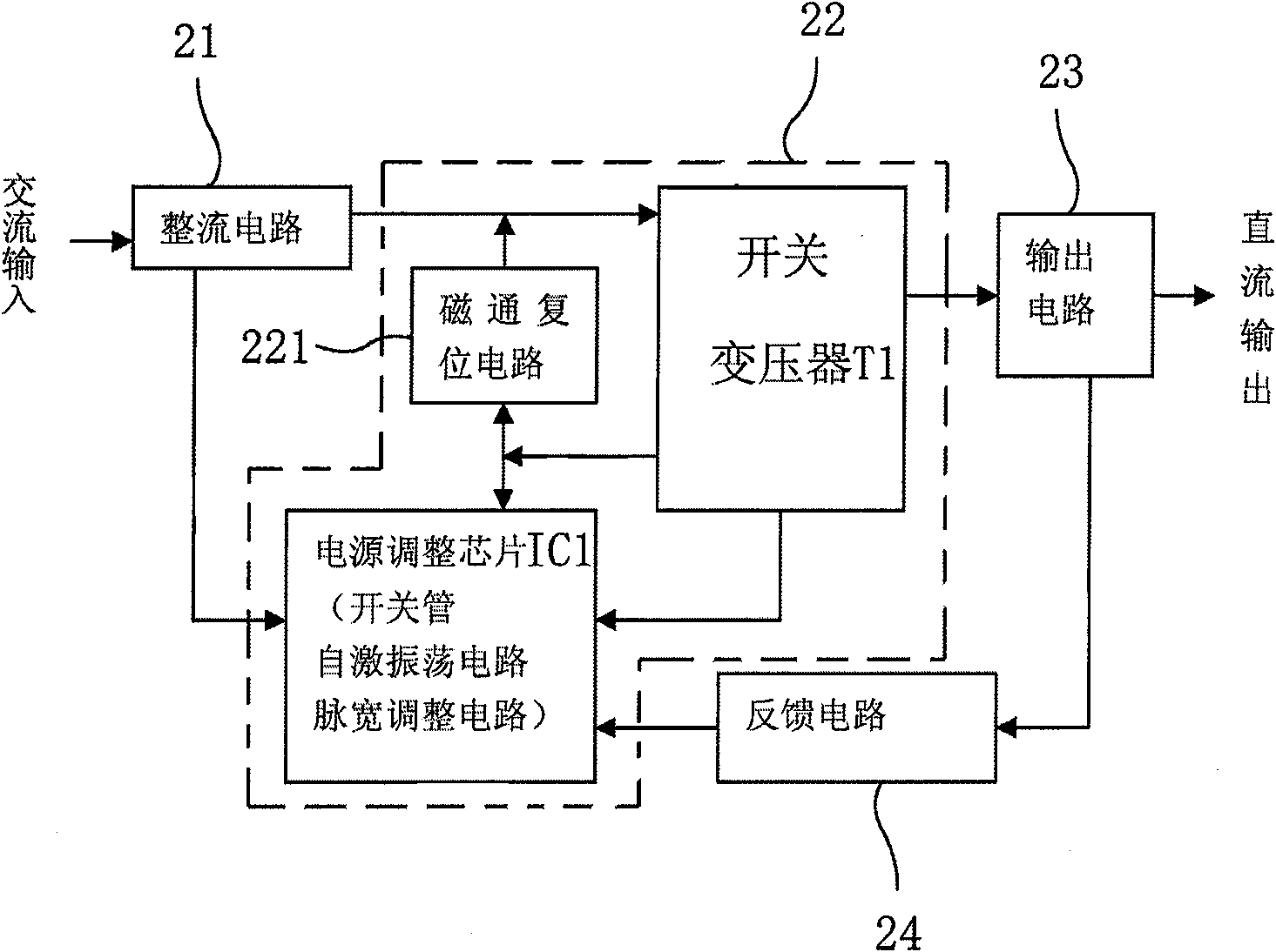 Alternating current power supply electronic clock with power saving structure