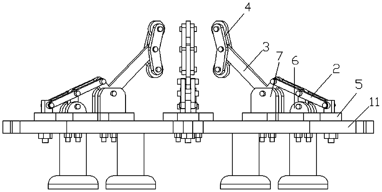 Clamping device applied to flow guiding hood