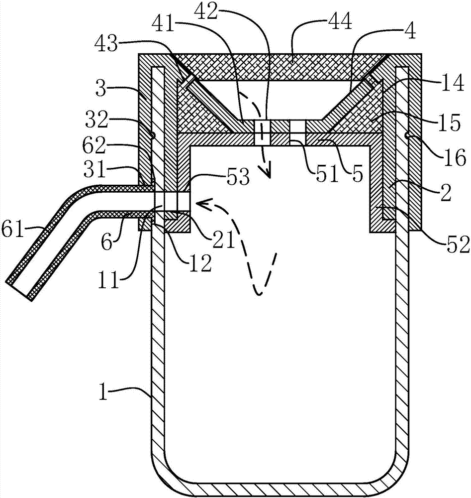 Efficient hygienic urine collecting device for male and use method of efficient hygienic urine collecting device