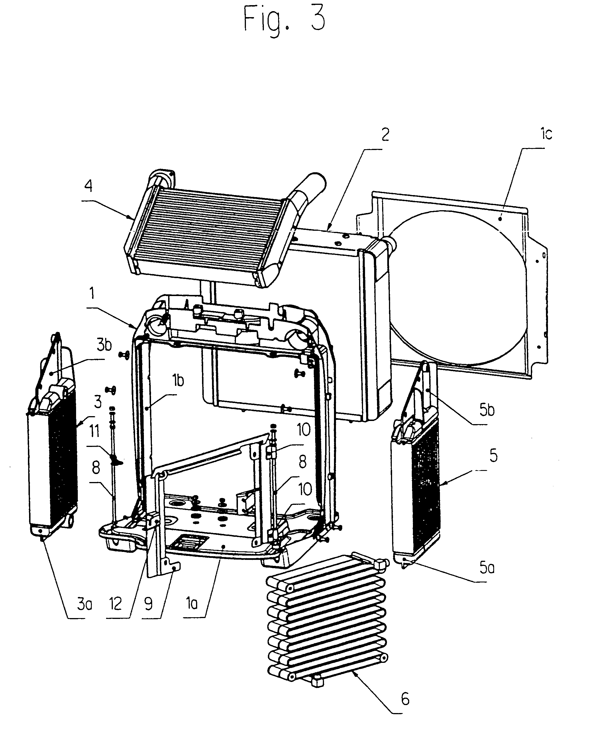 Vehicle cooling radiator arrangement