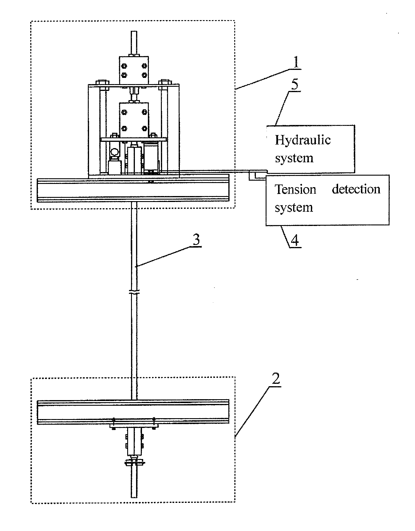 Apparatus and method for automatically adjusting tension on mining elevator flexible guide rail