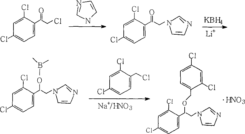 Method for industrial production of miconazole nitrate