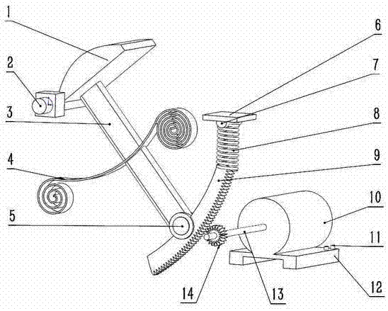 A vehicle deceleration belt power generation device at a traffic light intersection