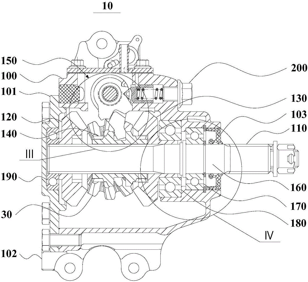 Reverse gear device and motor tricycle