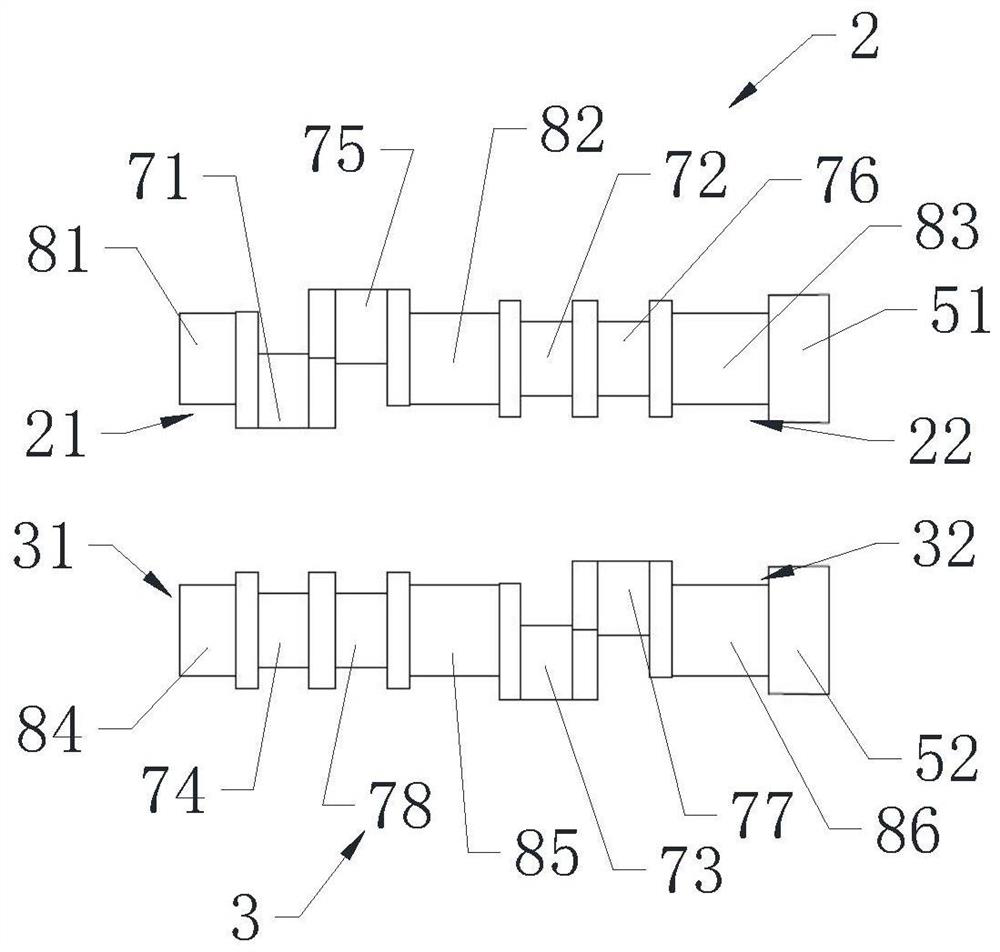 Horizontally-opposed U-shaped low-vibration thermomotor transmission mechanism and thermomotor