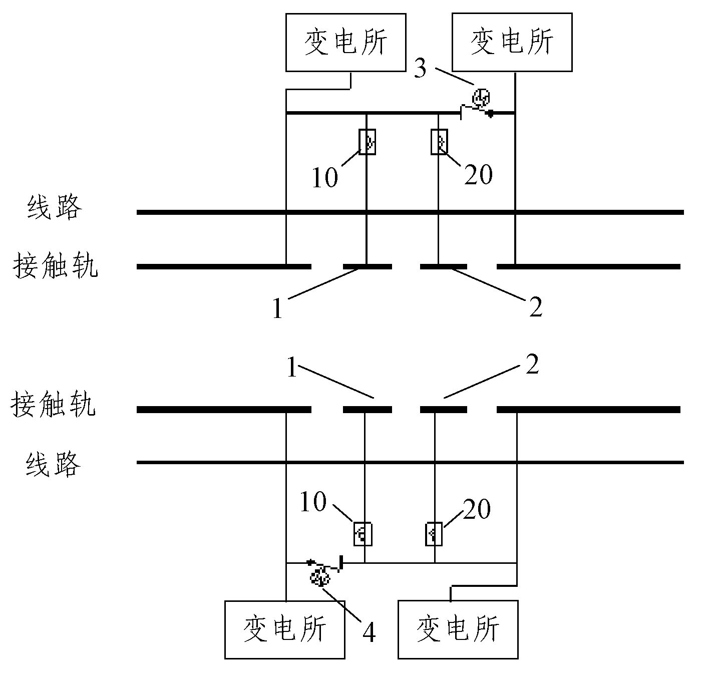 Short rail type electric sectioning structure