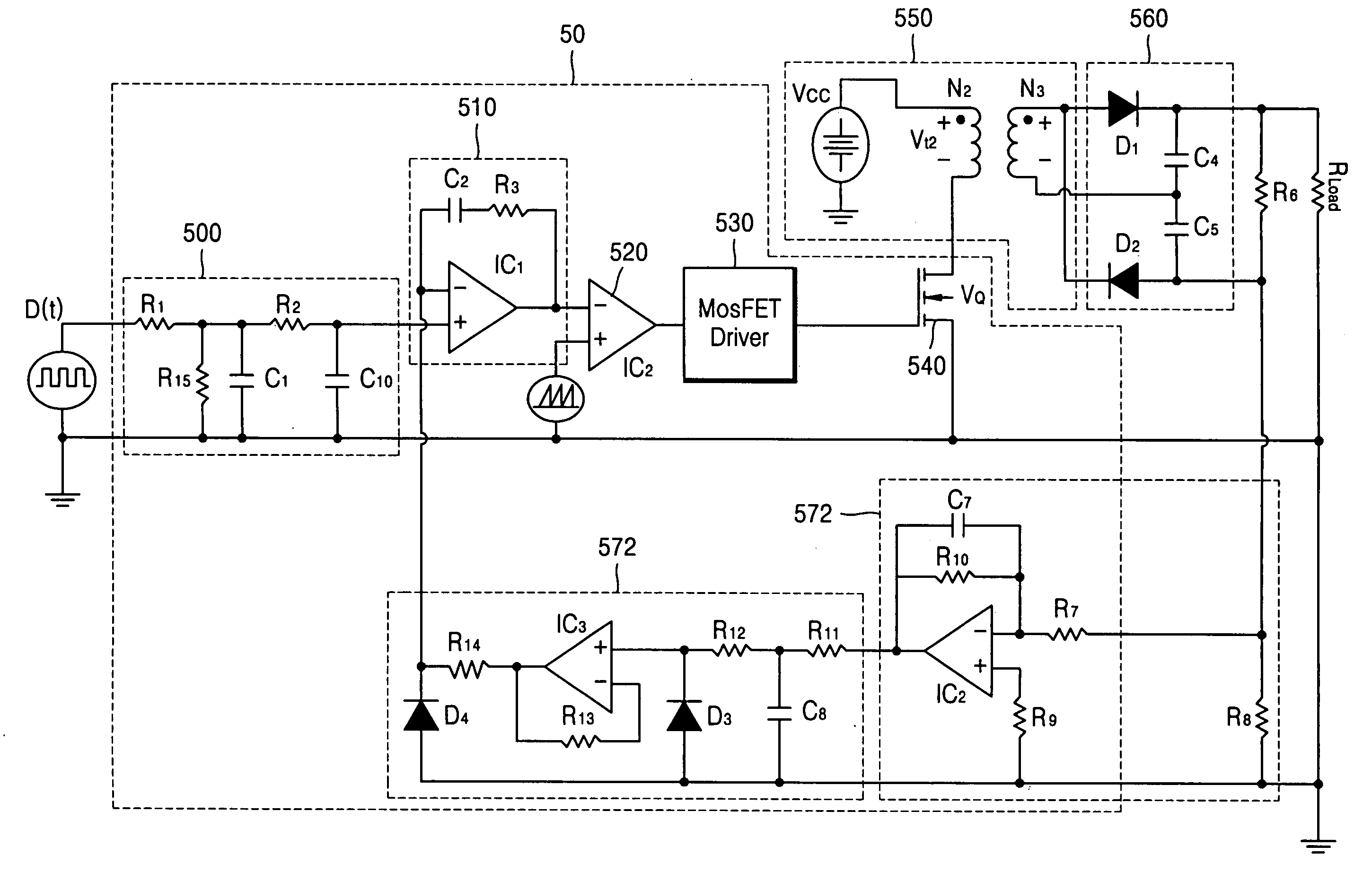Analog control ASIC apparatus for high voltage power supply in image forming apparatus and method for controlling high voltage power supply