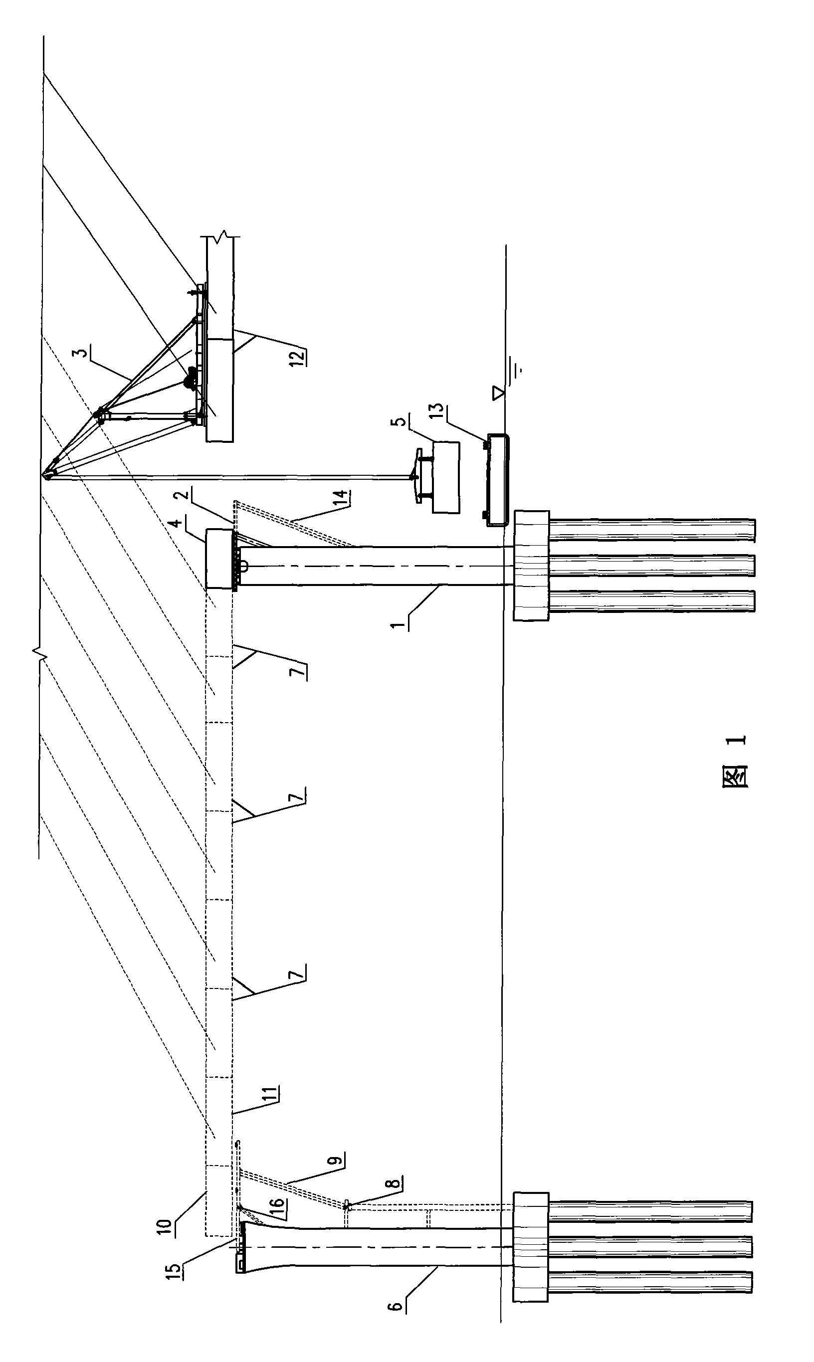 Shelf beam support -free construction method for edge span beam section of large-span steel case beam stayed-cable bridge