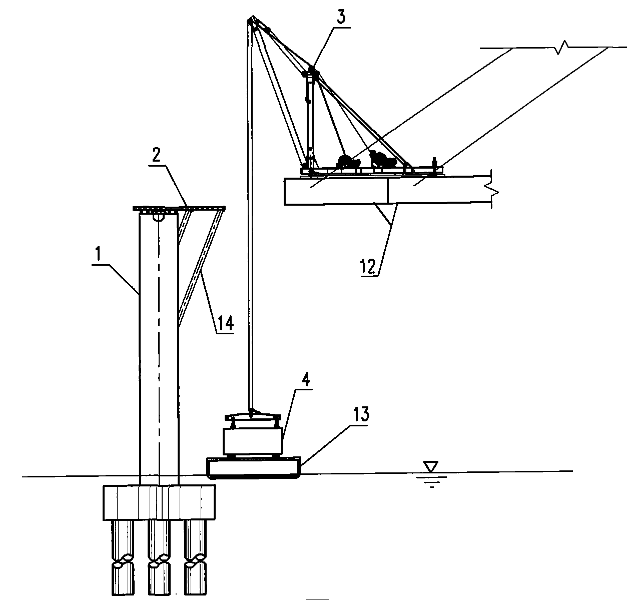 Shelf beam support -free construction method for edge span beam section of large-span steel case beam stayed-cable bridge