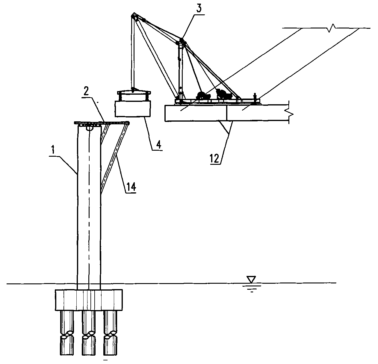 Shelf beam support -free construction method for edge span beam section of large-span steel case beam stayed-cable bridge