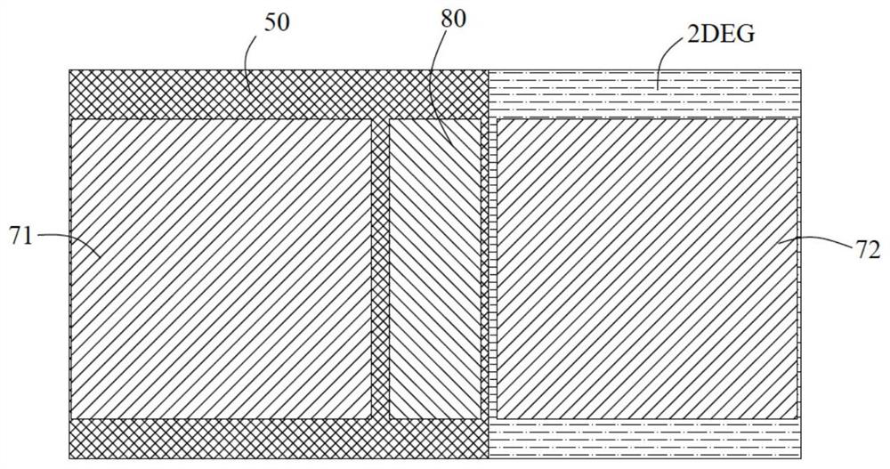 Thickness measuring structure and measuring method for aluminum-gallium-nitrogen barrier layer