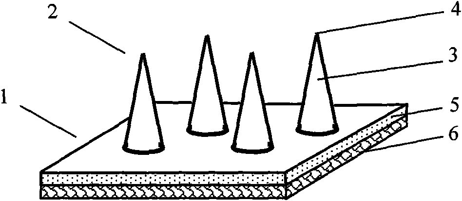 Percutaneous dosing paster based on microneedle array flexible chip and preparation method thereof