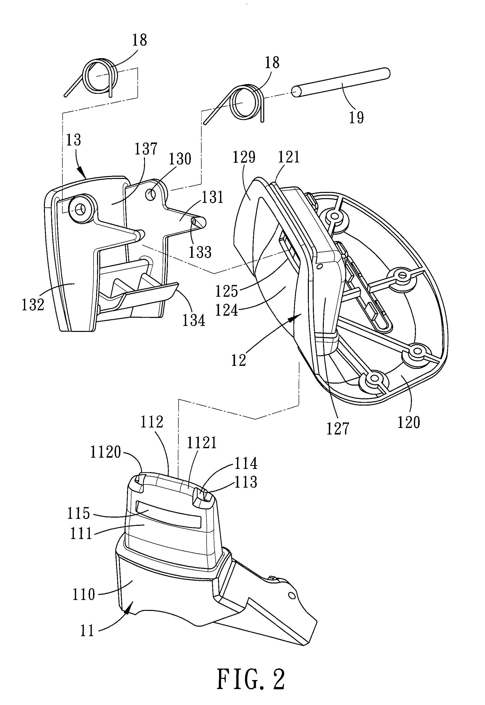 Latch device for coupling a carrier to a stroller frame