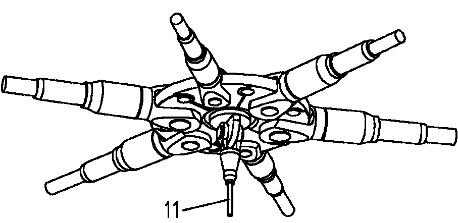 Large radio telescope with active displacement type cable net knot supporting structure
